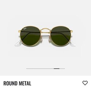 Ray-Ban Gold and Black Round Sunglasses